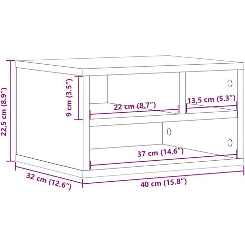 VidaXL Stalak za pisač siva boja betona 40x32x22,5cm konstruirano drvo Slike