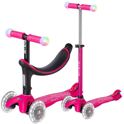  dječja guralica i romobil mini2grow deluxe magic led pink Slike