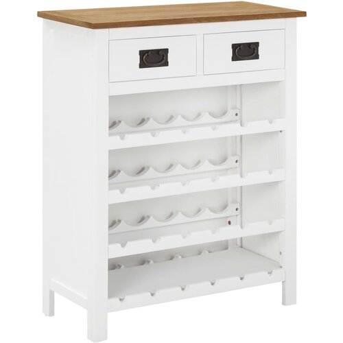 VidaXL omarica za vino 72x32x90 cm trdna hrastovina Slike