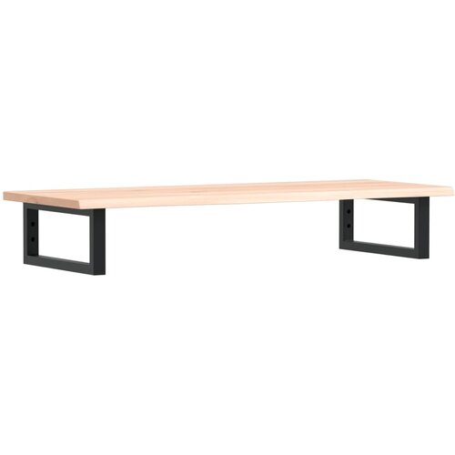  Zidna polica za umivaonik od čelika i masivne hrastovine Smeđa 100 x 40 x 2 cm Slike