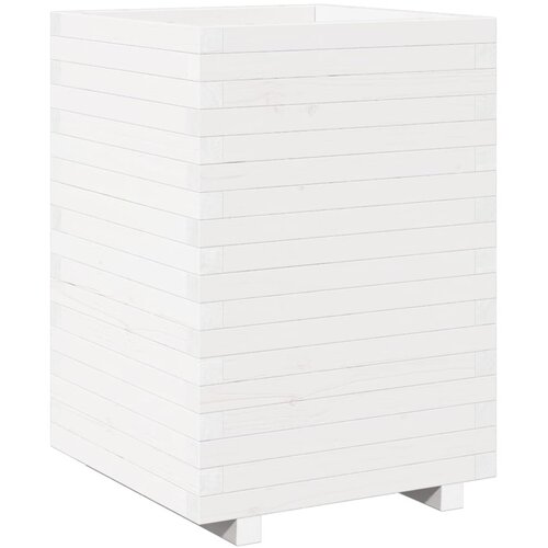  Vrtna sadilica bijela 50x50x72,5 cm od masivne borovine Slike