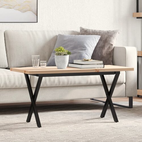  Stolić za kavu X-oblika 90x40x45,5 cm od borovine i čelik Cijene