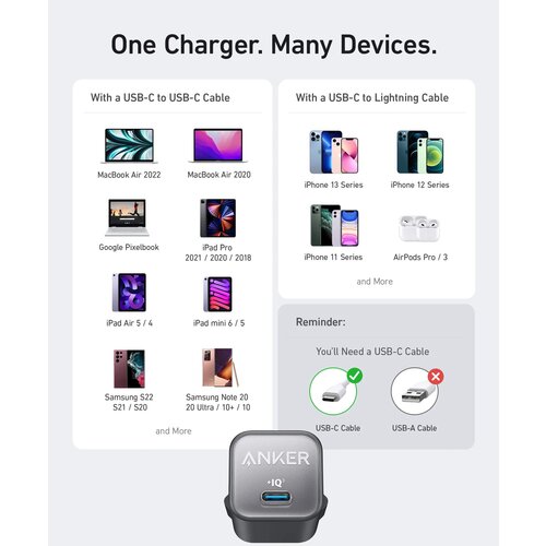 Anker Nano 3 (511) USB-C polnilec 30W, bel Cene