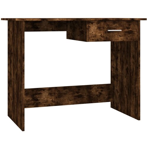 Maison Chic Pisalna miza - pisarni&amp;scaron;ka miza - Računalni&amp;scaron;ka miza dimljeni hrast 100x50x76 cm inženirski les, (21785513) Slike