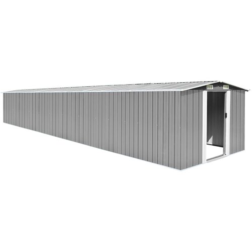 VidaXL Vrtno spremi&amp;scaron;te sivo 257 x 779 x 181 cm od pocinčanog čelika Slike