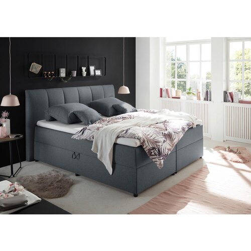 MID.YOU POSTELJA BOXSPRING 180 cm x 200 cm , tekstil antracit Cene