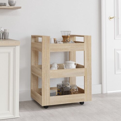 vidaXL Kuhinjska kolica boja hrasta 60 x 45 x 80 cm konstruirano drvo Cijene