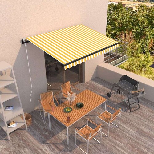  Tenda na automatsko uvlačenje 350 x 250 cm žuto-bijela Cijene