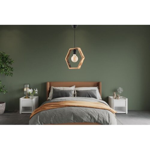 Opviq Hexagon Single NaturalBlack Chandelier Cene