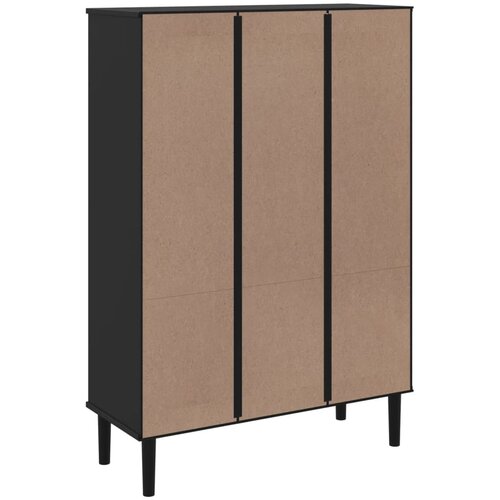  Regal za knjige SENJA izgled ratana crni 90x35x130 cm borovina Slike