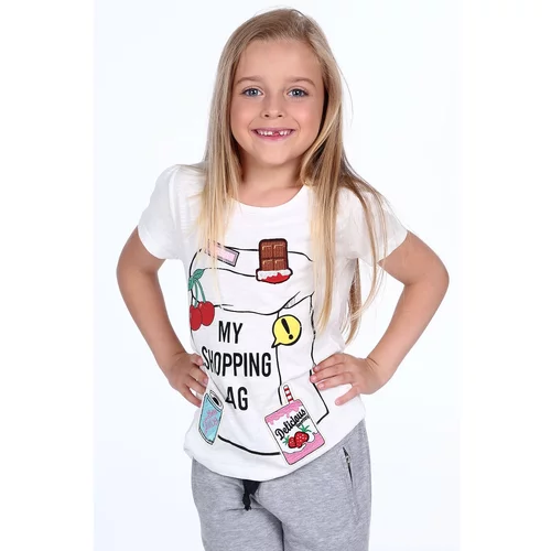 Fasardi Girls' T-shirt with cream patches