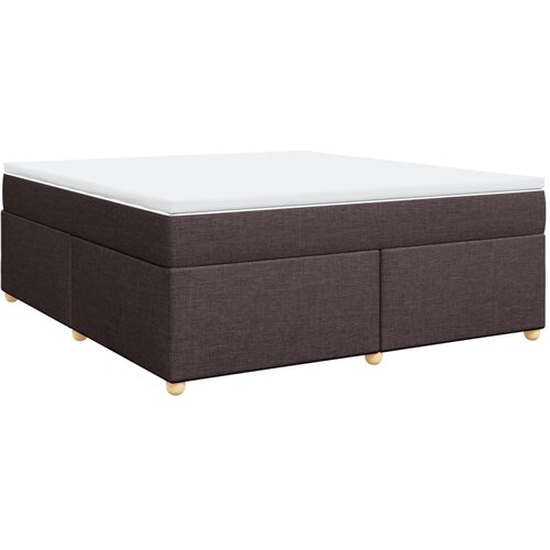 vidaXL Box spring postelja z vzmetnico temno rjava 180x200 cm blago, (21306230) Cene