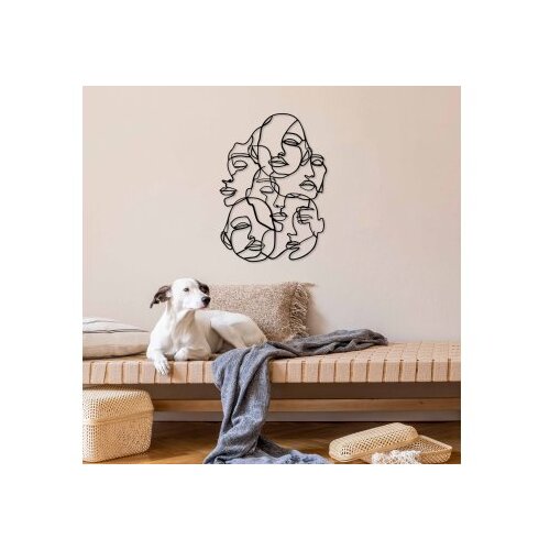 Wallxpert Zidna dekoracija Facce-1, 42 x 60 cm, Crna Slike