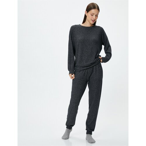 Koton Pajama Top Crew Neck Long Sleeve Viscose Blend Slike
