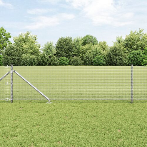 vidaXL set ograjnih stebrov Set 2 Galvanizirano jeklo 25 x 0.5 m Trdno Cene
