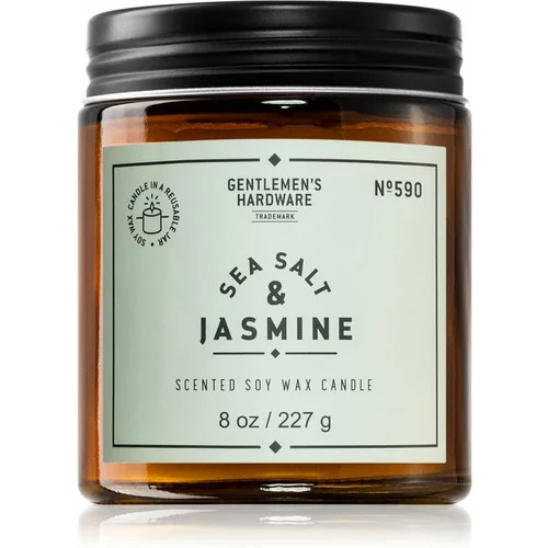 Gentlemen's Hardware Dišeča sveča iz sojinega voska čas gorenja 48 h Sea Salt & Jasmine – Gentlemen's Hardware