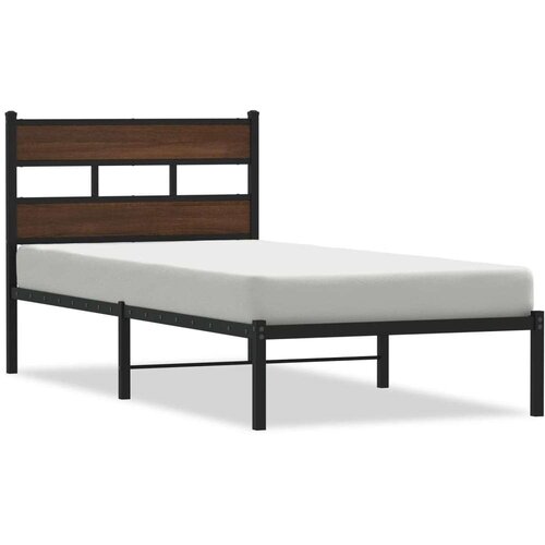 VidaXL Okvir kreveta bez madraca s uzglavljem boja hrasta 90x200 cm Slike