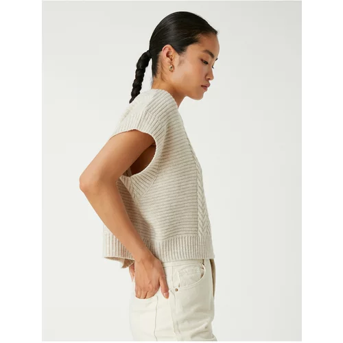 Koton Crop Sweater Stand Collar