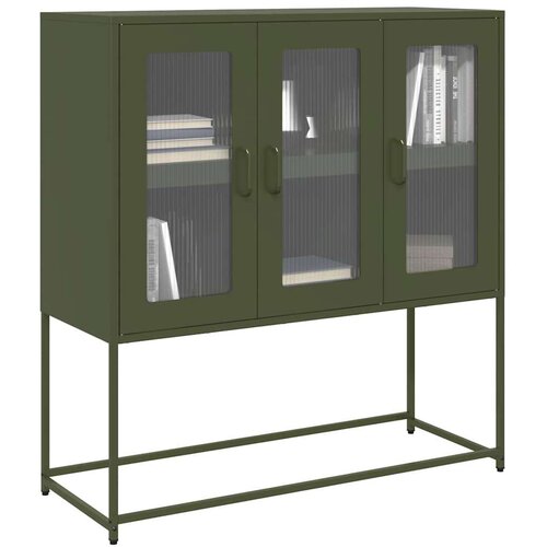  Komoda maslinastozelena 100 5x39x107 cm hladno valjani čelik Slike