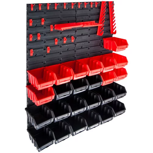  29-dijelni set kutija za pohranu sa zidnim pločama crveno-crni
