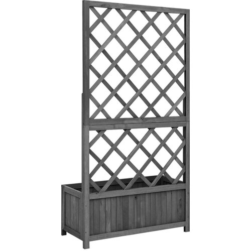 VidaXL vrtna sadilica s re&amp;scaron;etkom crna 70x30x135 cm od masivne jelovine Slike