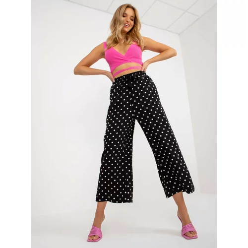 Fashion Hunters SUBLEVEL black wide trousers with polka dots