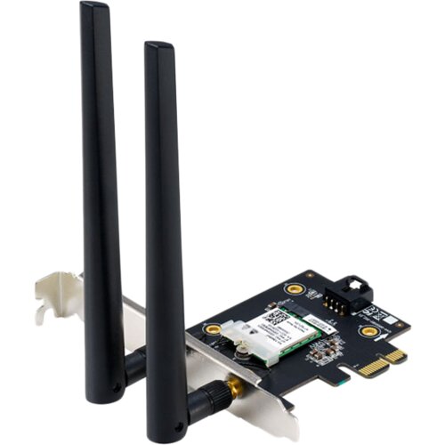 Asus PCE-AXE5400 Tri-Band WiFi 6E (802.11ax), BT 5.2, 6GHz, 160MHz, OFDMA, WPA3, 2 zunanji anteni, PCIe mrežna kartica - 90IG07I0-ME0B10 Cene