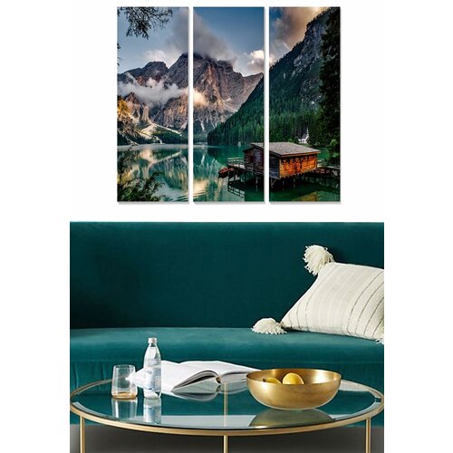 Wallity MDF1587287 multicolor decorative mdf painting (3 pieces) Cene