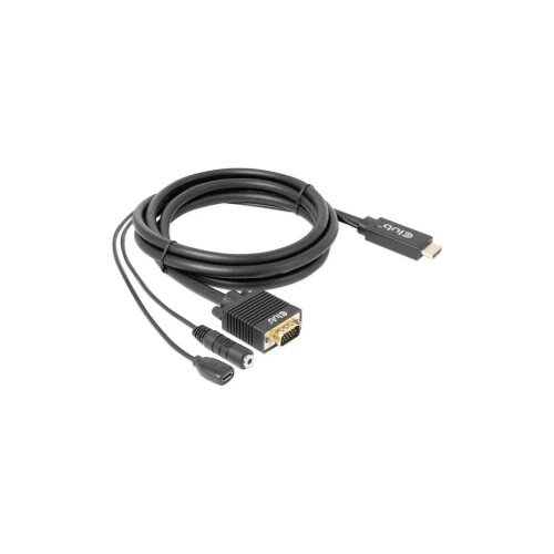 Club3d HDMI/klinker/USB mikro-B/VGA adapterski kabel HDMI-A vtič, klinken 3.5mm vtičnica, USB-mikro-B vtičnica, VGA 15-polni vtič 2 m črna CAC-1712 z, (20416032) Cene