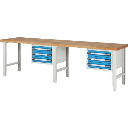 eurokraft pro delovna miza, modularni sistem serije 7, 6 predalov, šxg 3000 x 700 mm Cene