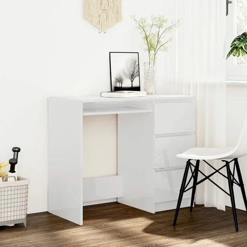  Radni stol visoki sjaj bijeli 90 x 45 x 76 cm od iverice