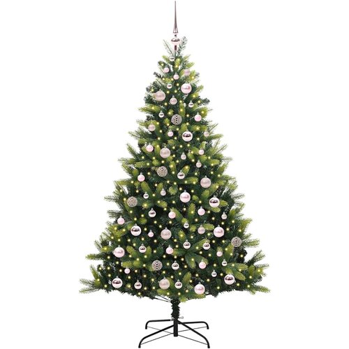  Umjetno savitljivo božićno drvce s 300 LED dioda Zelena 180 cm Slike