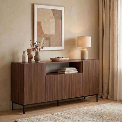 Hanah home komoda Rialto, 160 cm, orah Milano / crna Cene