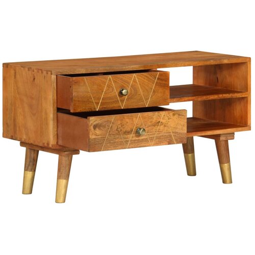 Maison Chic TV omarica - TV stojalo - Televizijska omarica 85x35x47 cm trden mangov les, (21700439) Slike
