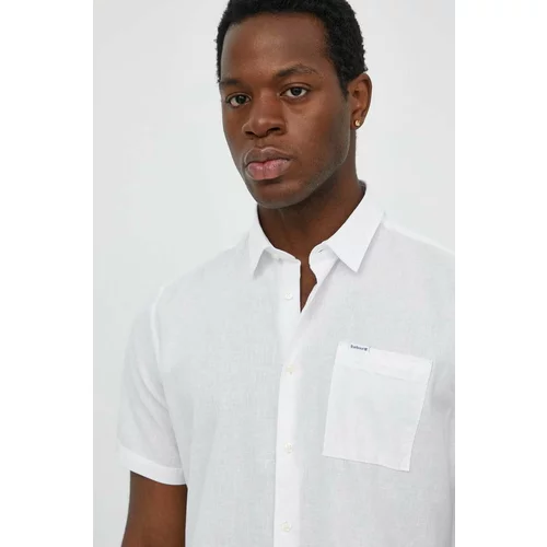 Barbour Lanena košulja boja: bijela, regular, s klasičnim ovratnikom