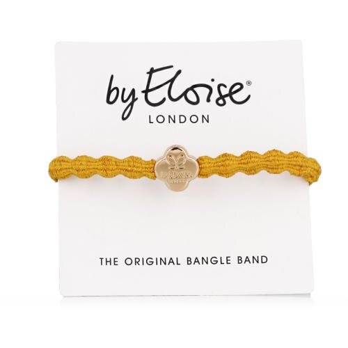 By Eloise London Metallic Gold Quatrefoil Turmeric Yellow elastika za lase Cene
