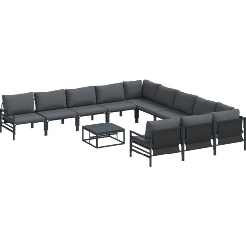 VidaXL Sjedeća garnitura za vrt 12 pcs Antracit Čelik Slike