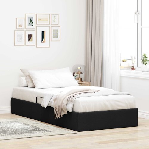  Otomanski krevet s pohranom Crna 90 x 200 cm tkanina Cijene