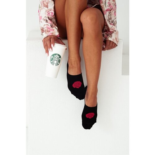 Milena Womens Cotton Microstop Socks Pink Black Cene