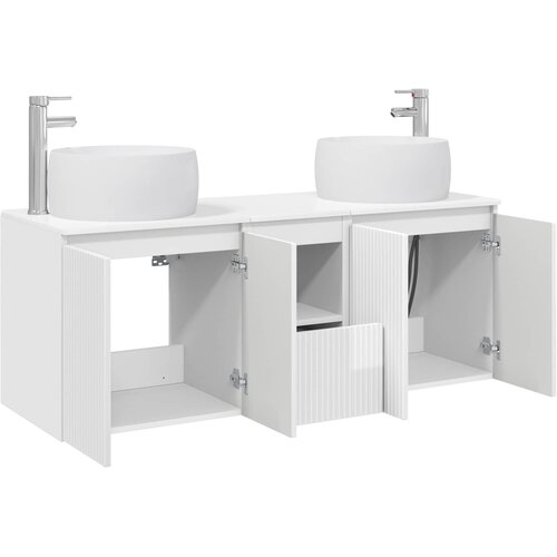  Set ormarića za kupaonicu 3 kom. Bijela visokog sjaja 49,5 x 44,5 x 66 cm Slike