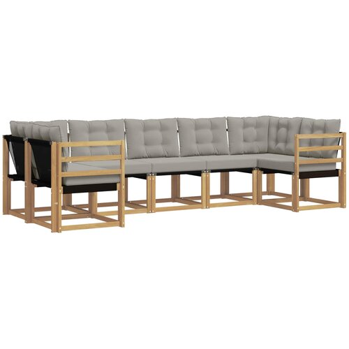 vidaXL Zunanja garnitura za sedenje 7 pcs Bela in svetlo siva, (5000282097) Cene
