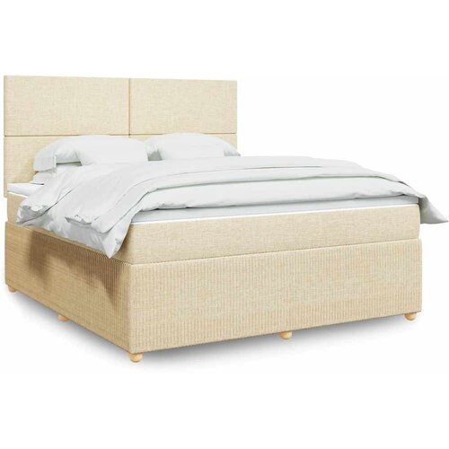  Krevet s oprugama i madracem krem 180x200 cm od tkanine Cijene