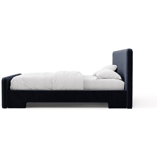 Micadoni Temno modra oblazinjena zakonska postelja z letvenim dnom 160x200 cm Eda &amp;ndash; Slike