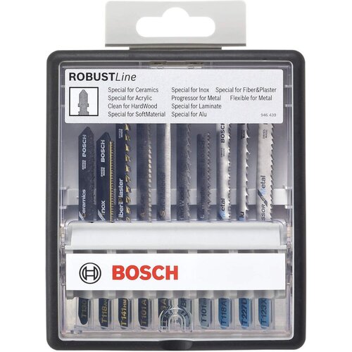 Bosch 10-delni Robust Line set listova ubodne testere Top Expert T-prihvat T 130 RIFF; T 118 AHM; T 141 HM; T 101 A; T 113 A; T 101 BF; T 101 BIF; T 118 AF; T 227 D; T 123 X - 2607010574 Slike