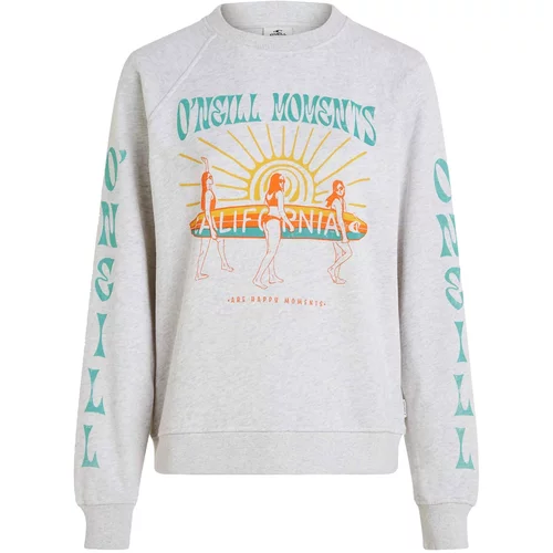 O'neill Sweater majica azur / svijetlosiva / narančasta / bijela
