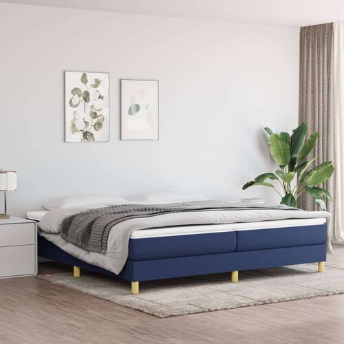  Box spring posteljni okvir moder 200x200 cm blago, (20736684) Cene