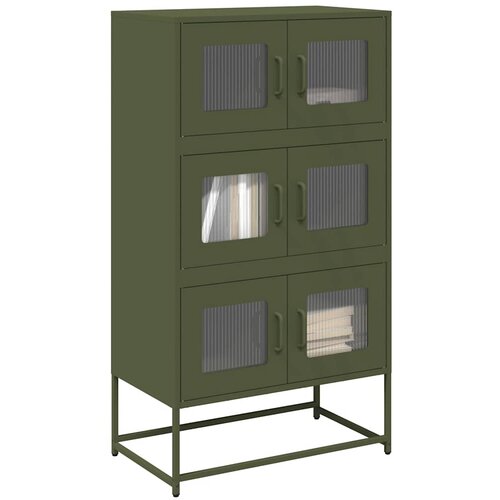 VidaXL Highboard Olive Green 68x39x123 cm Jeklo Slike