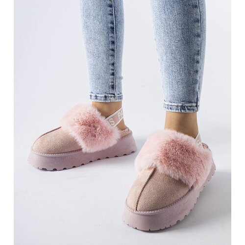 Gemre Pink insulated slippers with elastic band and fur Sangro Cene