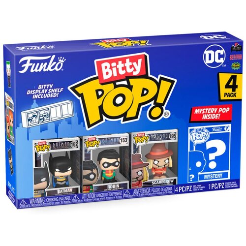 Funko Bitty Pop! DC - Batman, Robin, Scarecrow in Surrise Mystery Mini Slika - 0,9 palca (2,2 cm) - DC Comics Collectable - Priložena razstavna polica - Ideja o darilu - Zabavne torbe zaloga, (21063204) Cene