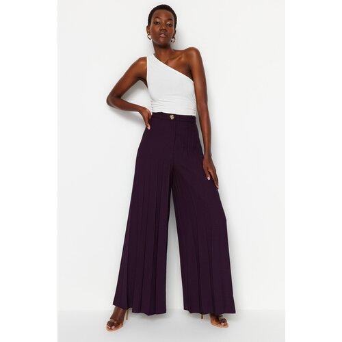 Trendyol Plum Pleat Woven Trousers Slike
